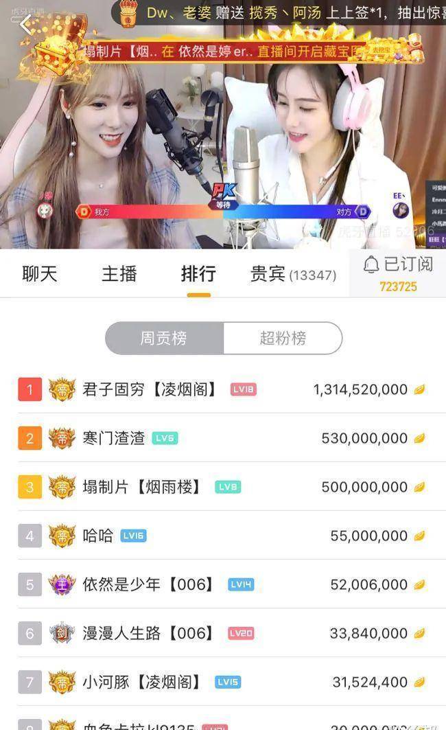 原创虎牙电母婷儿解封首秀收礼300万神豪塌皇豪刷50万放狠话