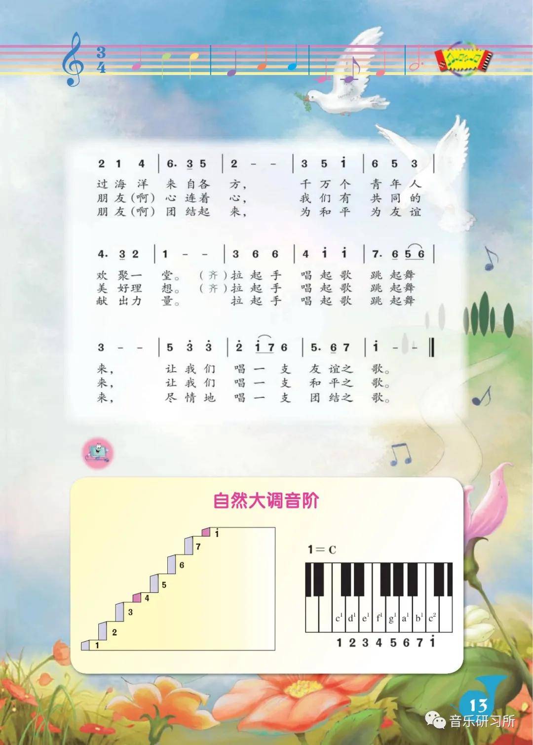 七年级上册音乐歌曲图片