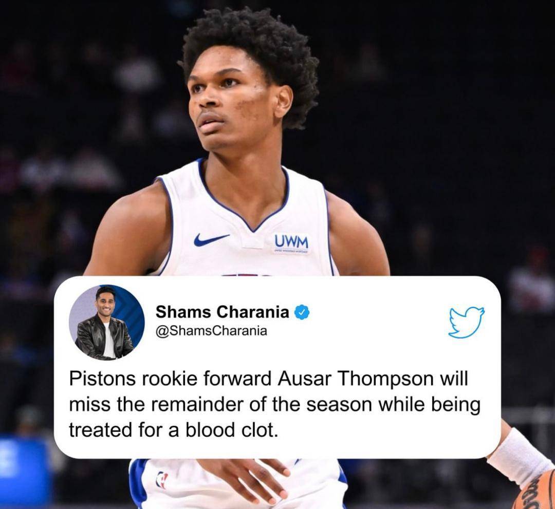 活塞队官方宣布球员奥萨尔·汤普森和斯图尔特均因伤赛季报销