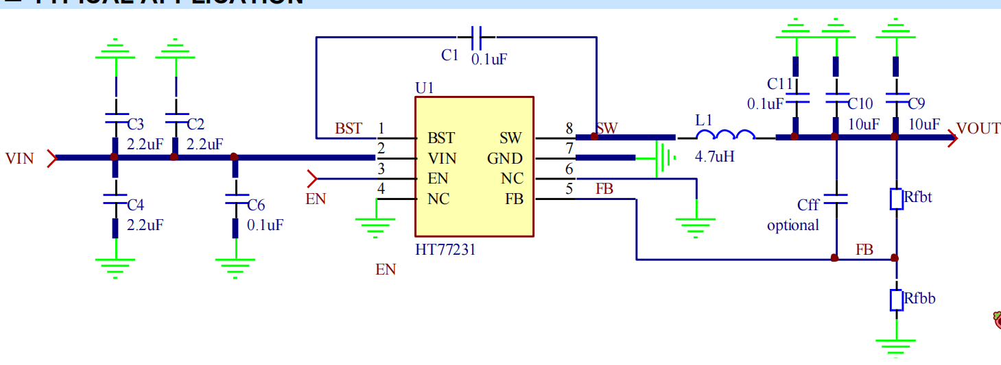 ht7723140v28v输入35a同步降压变换器
