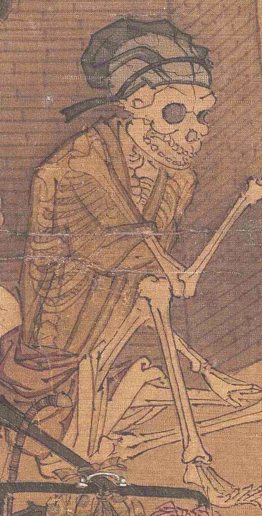 其实看到题款里这行字,就明白了_骷髅_生活_画面