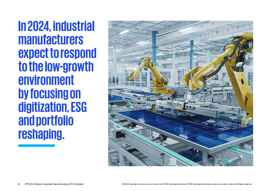 毕马威2024全球工业制造业首席执行官展望附下载