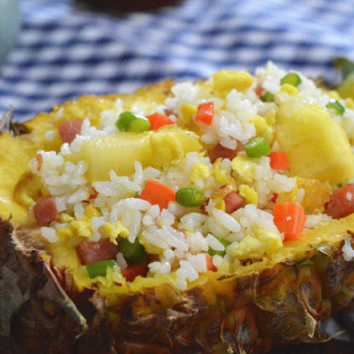 原创颜值高上天的菠萝炒饭竟然这么容易做都不舍得吃了