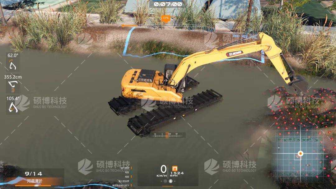 硕博挖掘机训练模拟器系统又添新成员了两栖挖掘机提升水上作业培训