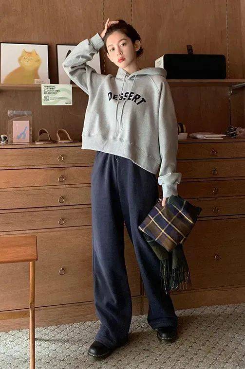 卫衣 阔腿裤,春天最慵懒穿搭!