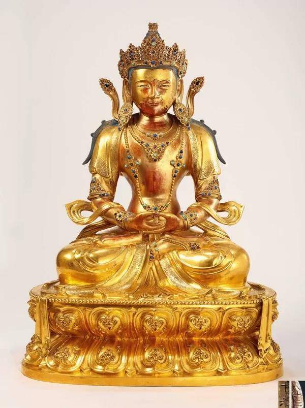 清康熙铜鎏金无量寿佛像805万元成交文物商品艺术品线下交流会私下