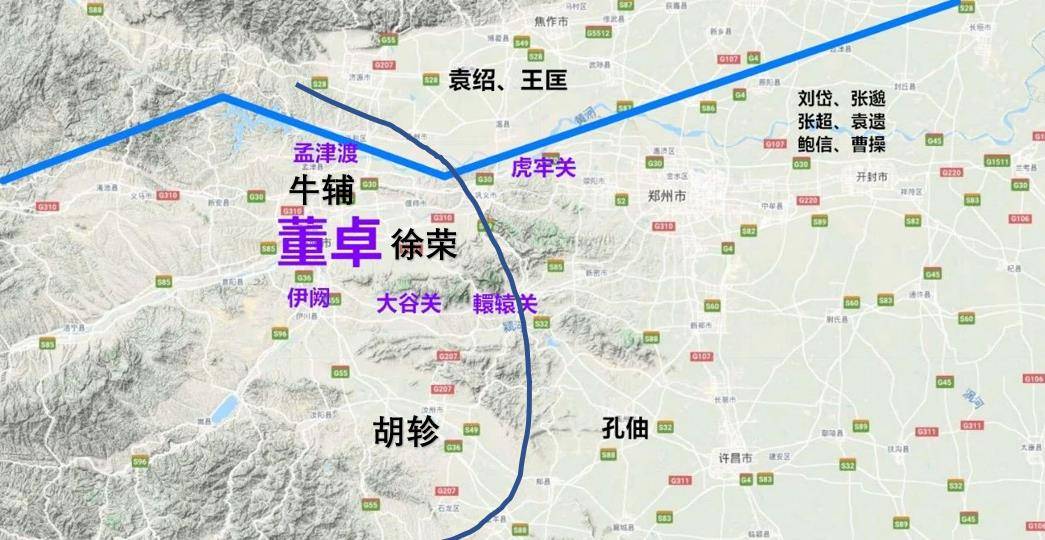 反董的联军共有十一路,分为四个方向:鲍信也以济北相身份与其弟鲍韬