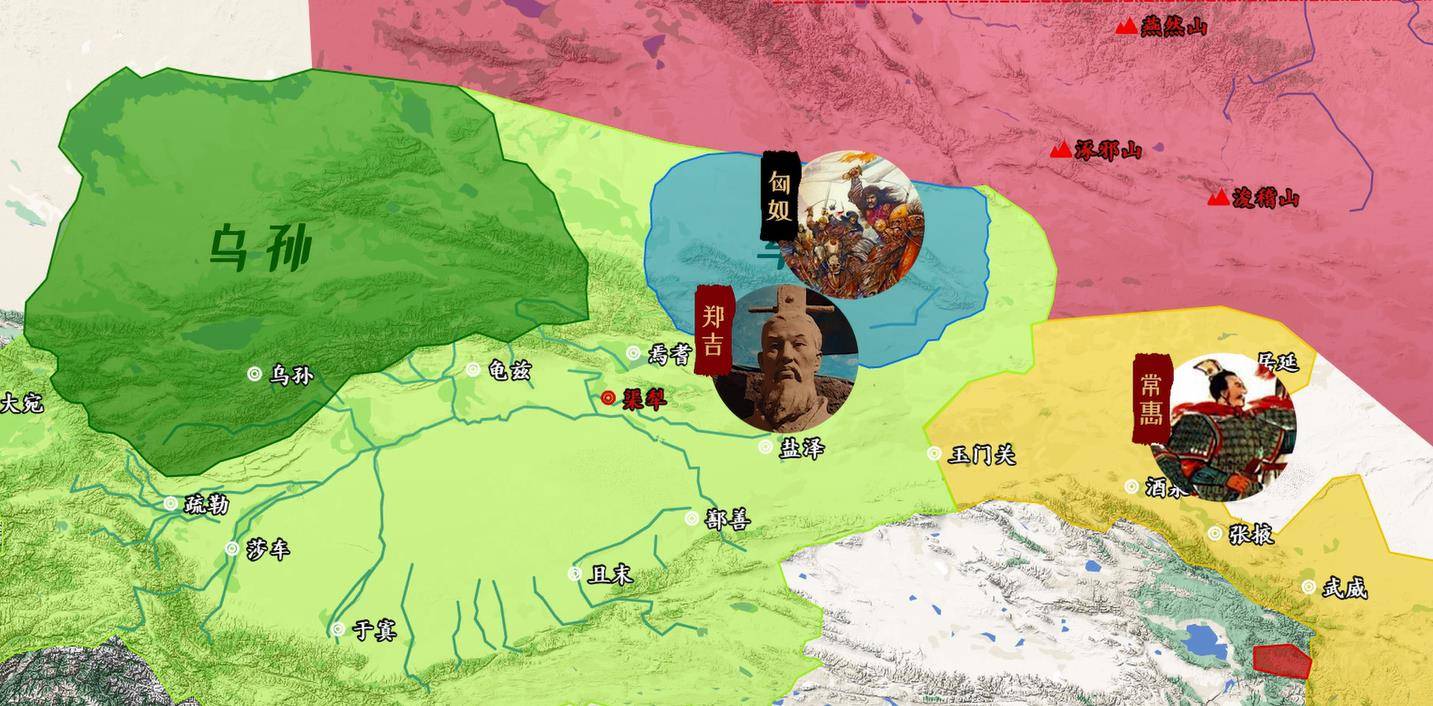 他放弃了车师国原先控制的地盘,从焉耆召回前车师太子,立为车师王,原