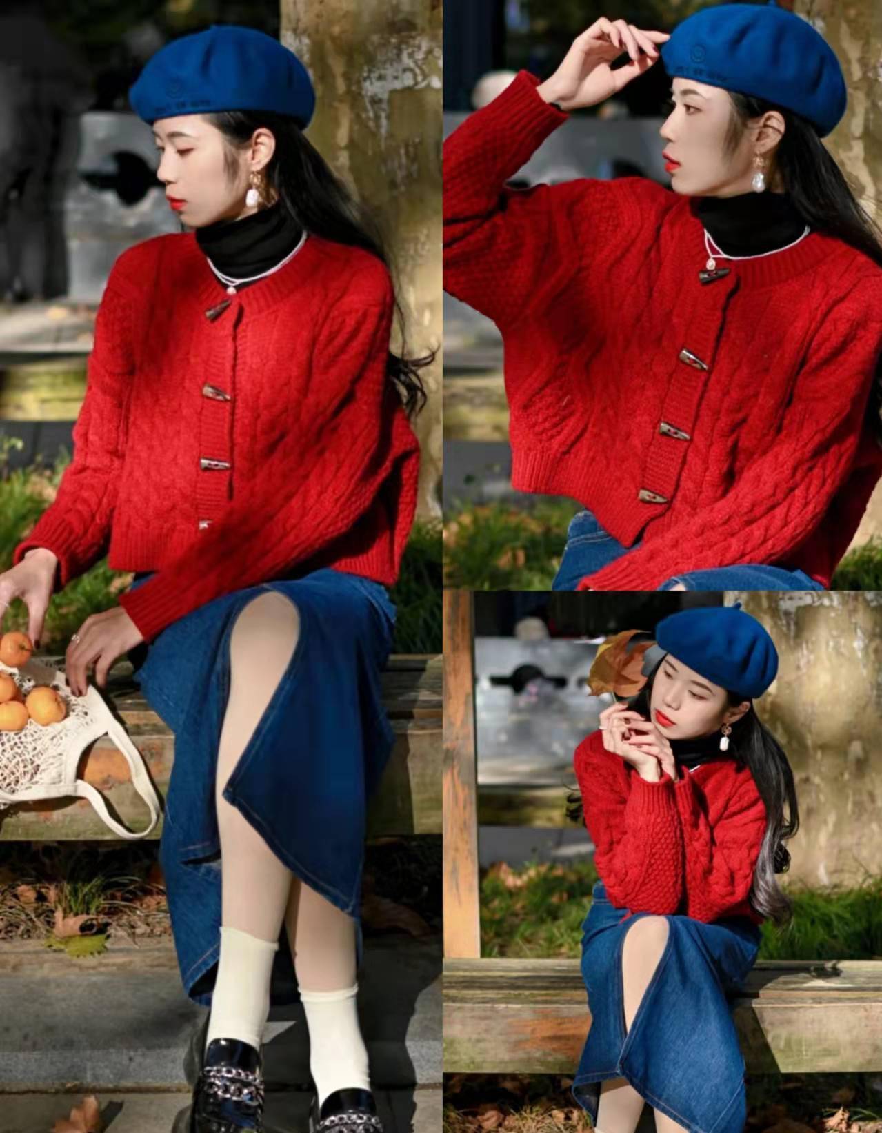 原创自古红蓝出cp红蓝撞色穿搭美翻了经典配色果然复古又大气