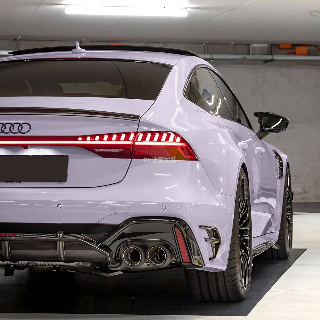 奥迪rs7-ek改色膜迷雾灰紫,淡紫色的真好高级_搜狐汽车_搜狐网