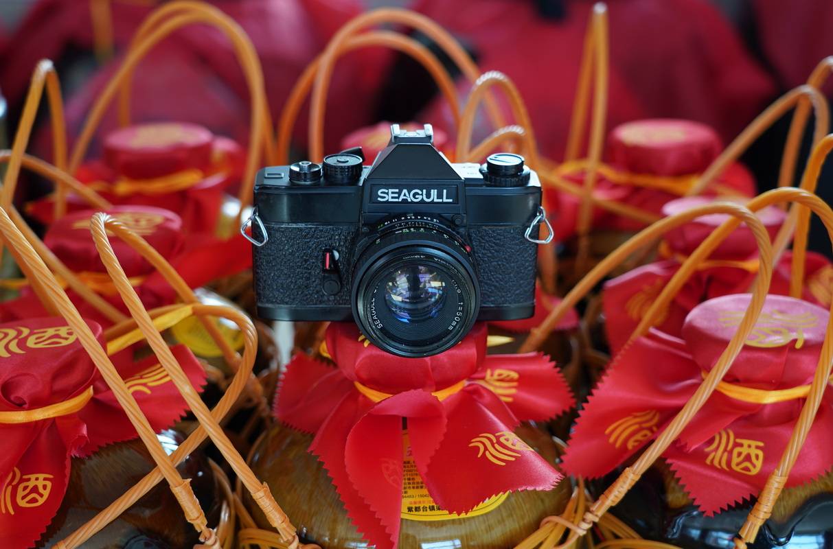 原创百台老相机赠送2海鸥df2etm相机送给乡村小酒坊