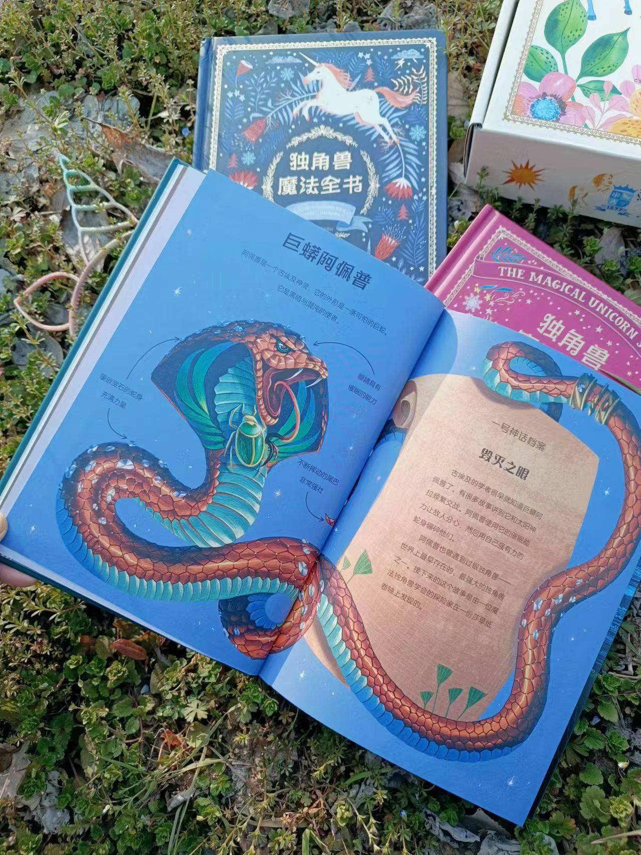 发夹1个 魔法独角兽贴纸3张古埃及的巨蟒阿佩普,它的眼睛具有催眠作用