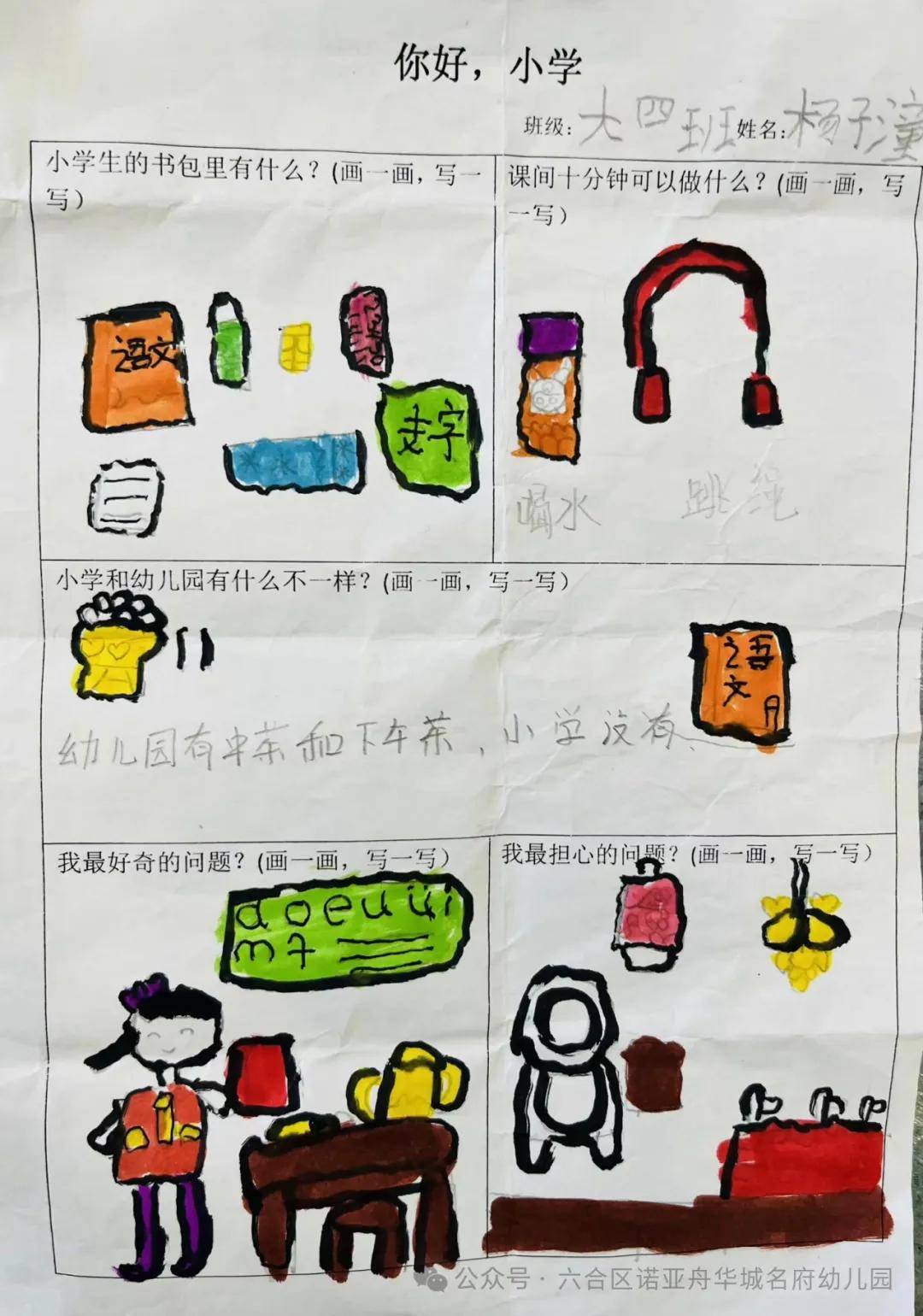 走进小学调查表幼儿园图片