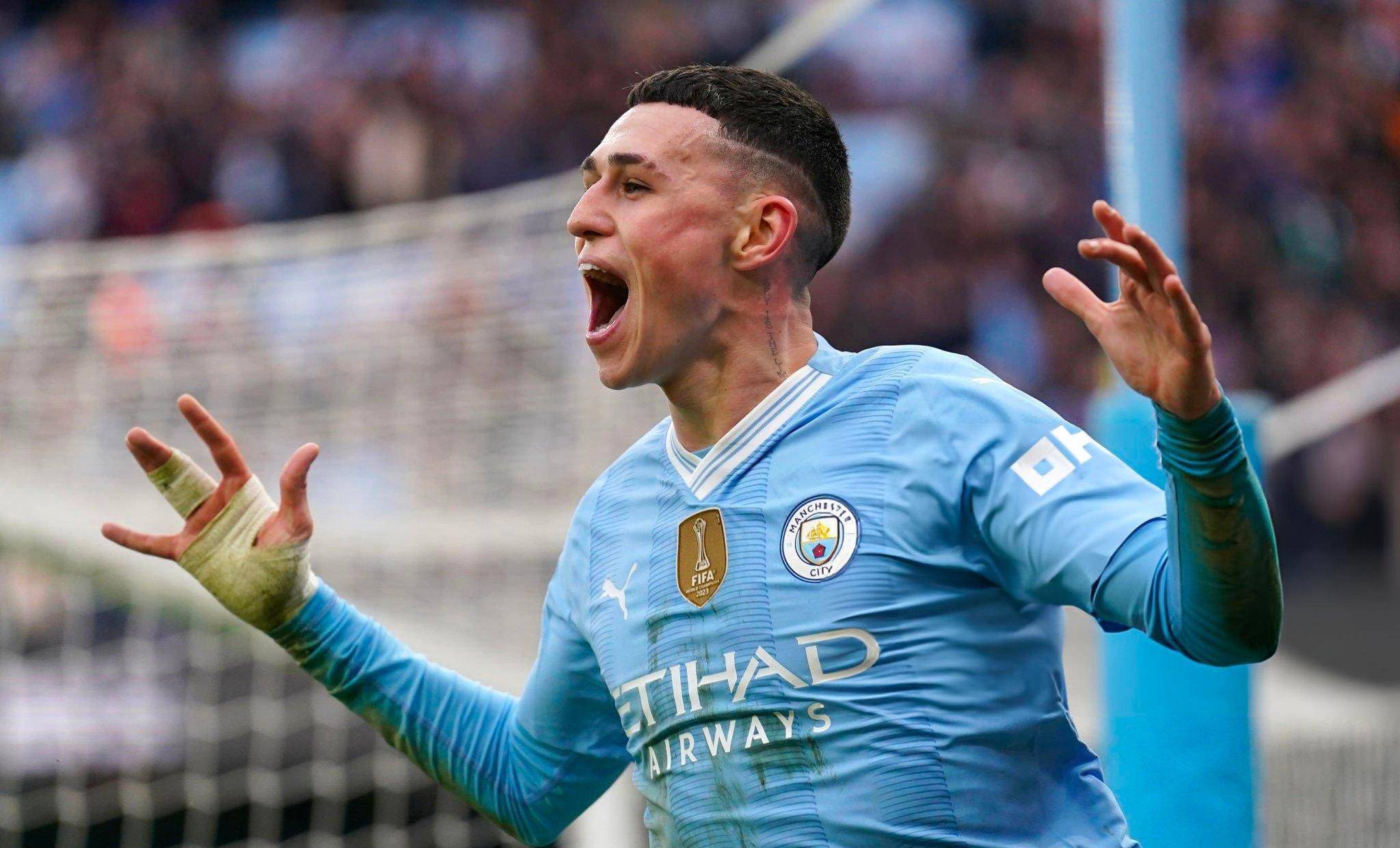 4-1!大演帽子戏法,太子火力全开,曼城吊打维拉,皇马瑟瑟发抖_福登大_