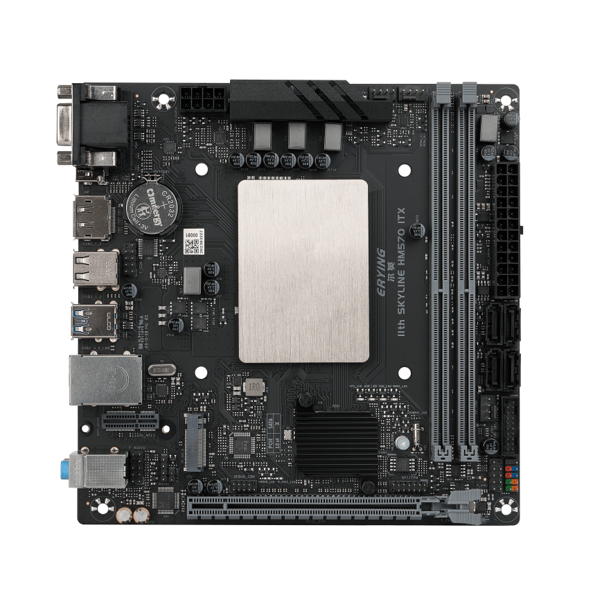 板载cpu主板系列型号之一,skyline i7-11800h hm570i的全黑mini板身