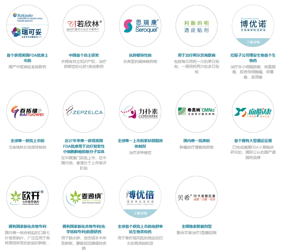 主要产品有血脂康,欧开(口服七叶皂苷片)和麦通纳(注射用七叶皂苷钠)