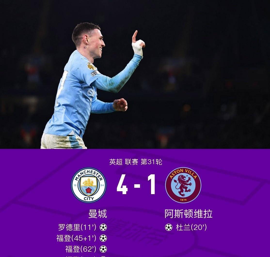 除了福登的帽子戏法还有哪些因素是曼城成功复仇维拉的关键