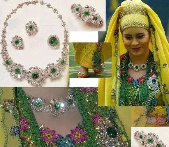 原创17岁少女嫁入文莱王室手戴22个大金镯头顶钻石王冠比婆婆美