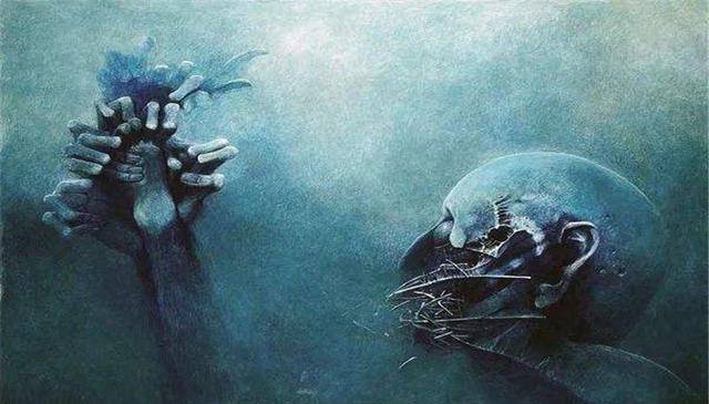 原创著名画家称缺少灵感出车祸后画出死后的世界让人越看越可怕