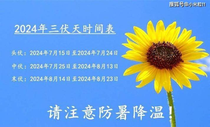 2024年三伏天时间表来了!长达40天,哪天入伏?什么时候最热?