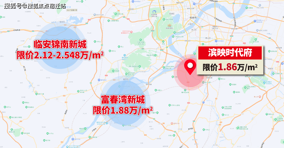 项目同纬度房价示意图在滨萧一体化,中国视谷,三江创智新城,时代大道