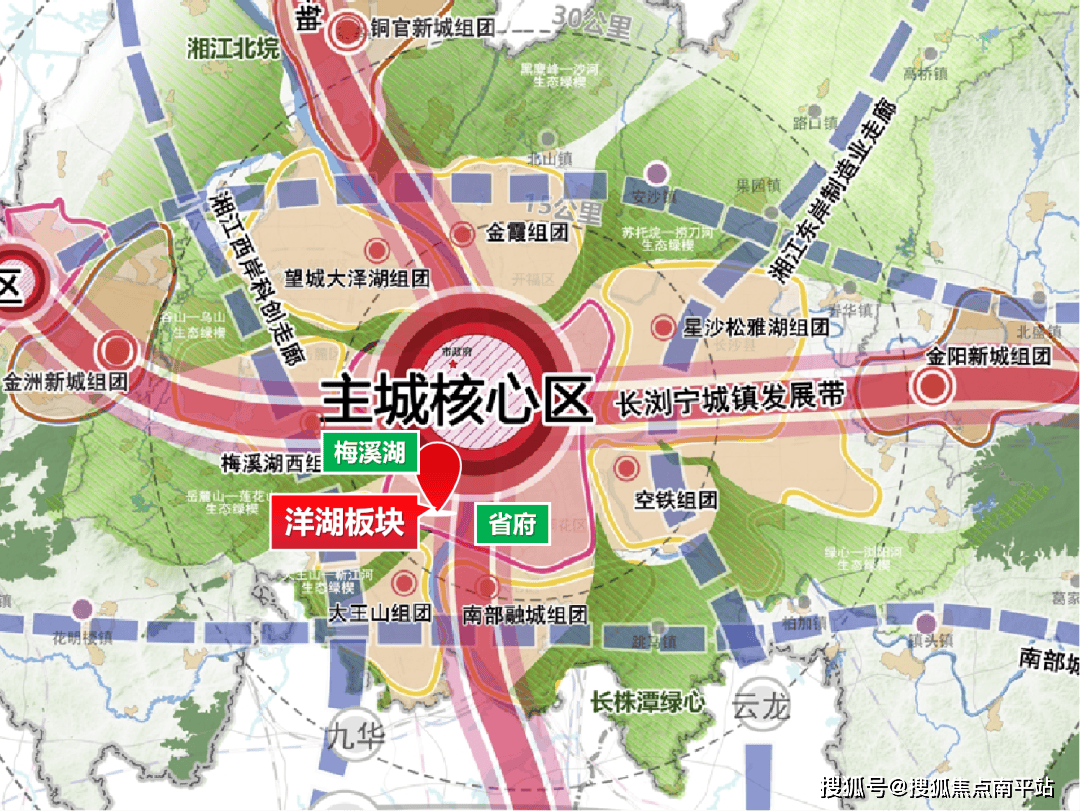 在长沙2035国土空间规划中,洋湖新城明确为长沙主城核心区,已经完成"