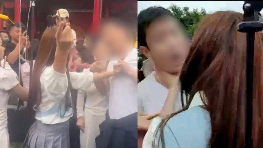 原创            王婆说媒现场男子与女主播起冲突！男子被女主播拽衣领掐脖子
