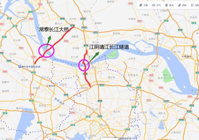 能为江阴大桥分流的,或非江阴靖江隧道,而是常泰大桥_通道_京沪_江苏