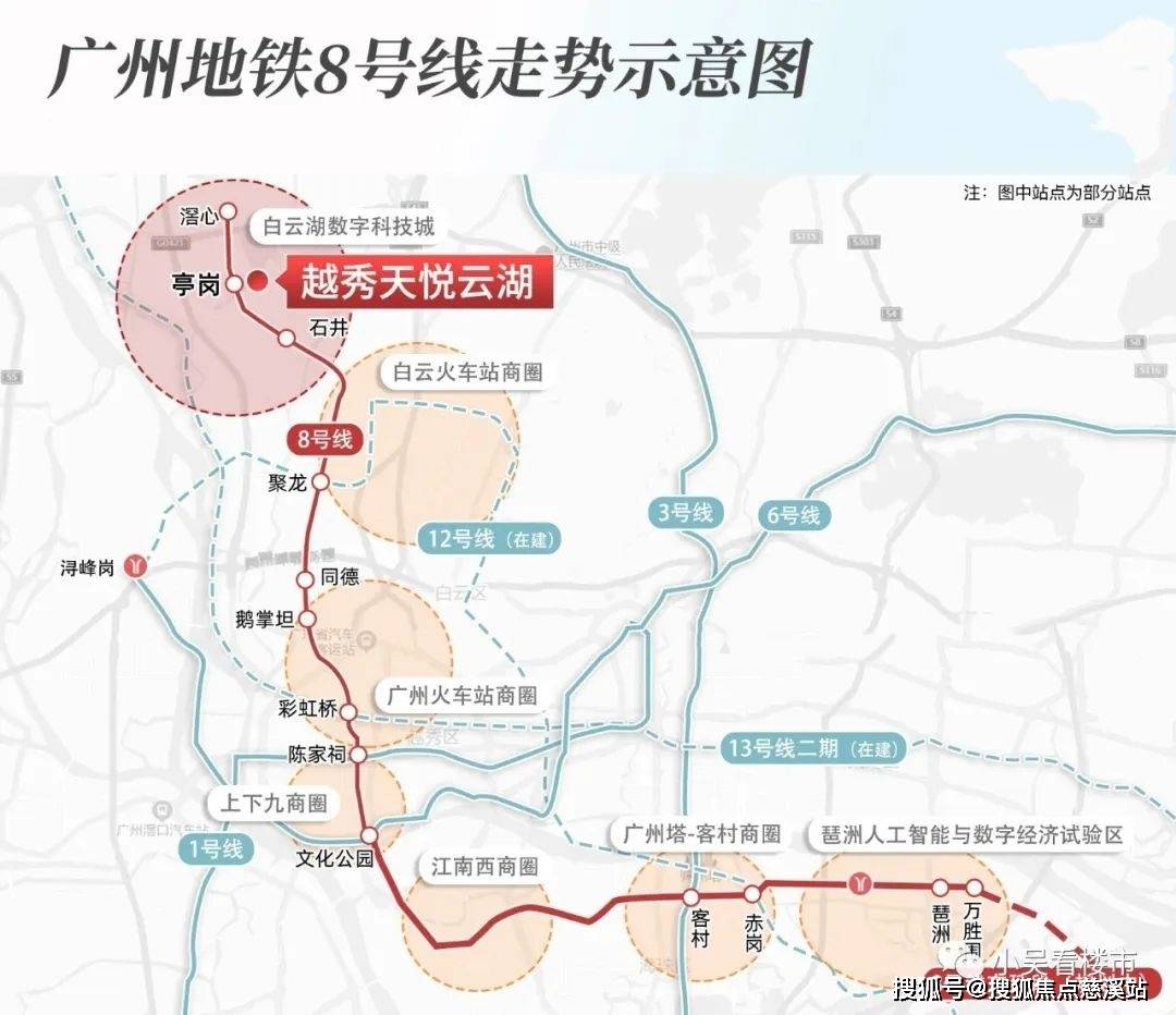 地铁8号线走势图项目与地铁口距离广州白云越秀·天悦云湖销售热线