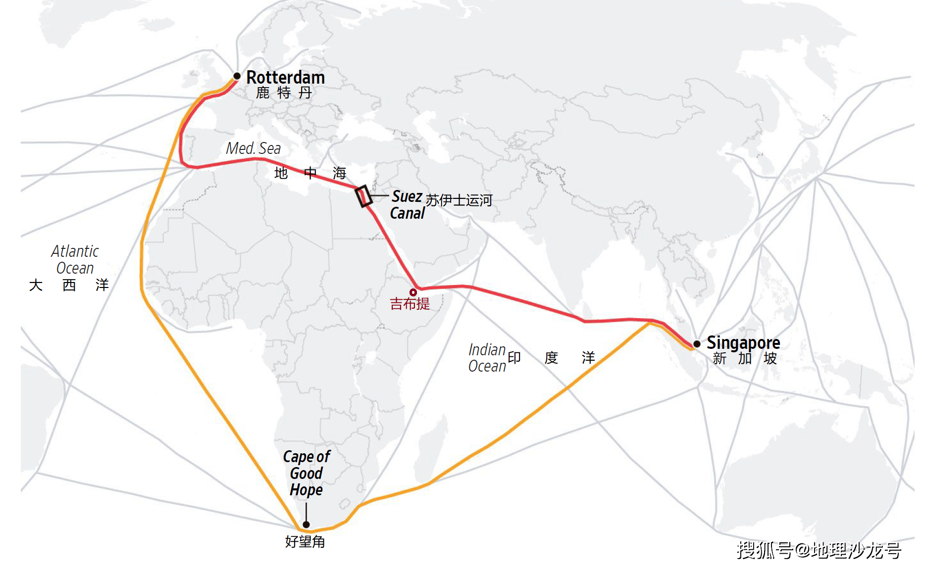 中东非洲航线图片