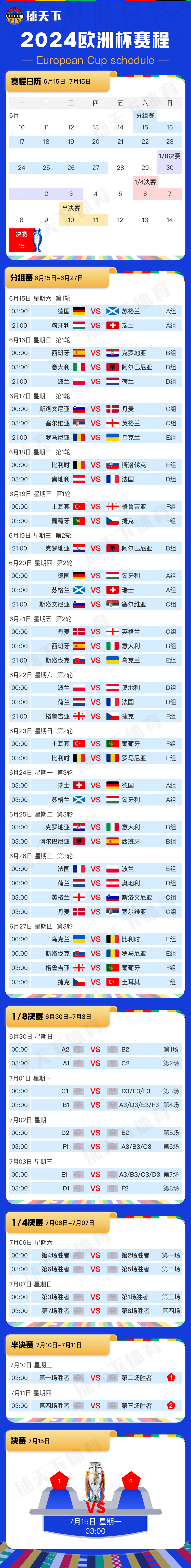 点击即看2024欧洲杯最新赛程图