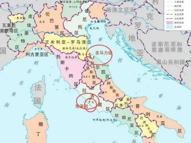 意大利位置 世界地图图片
