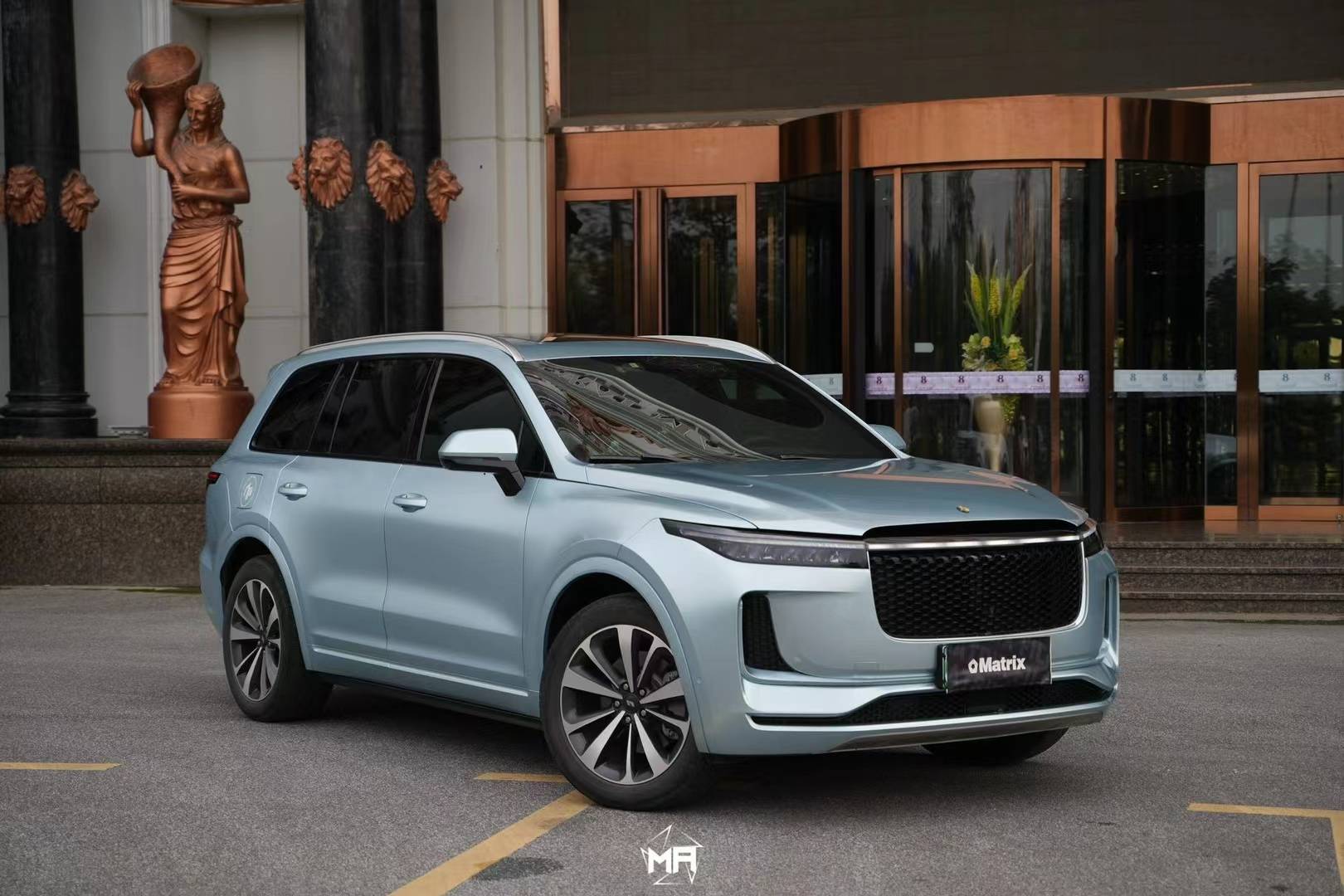 理想one-matrix矩阵阿祖罗蓝改色膜,蓝色系保时捷原厂色