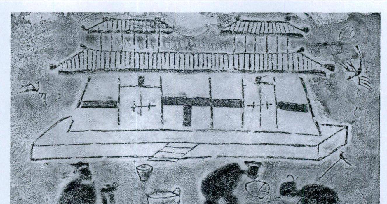 四川彭县"养老图"画像砖《礼记·王制》说:大夫"五十杖于家,六十杖于