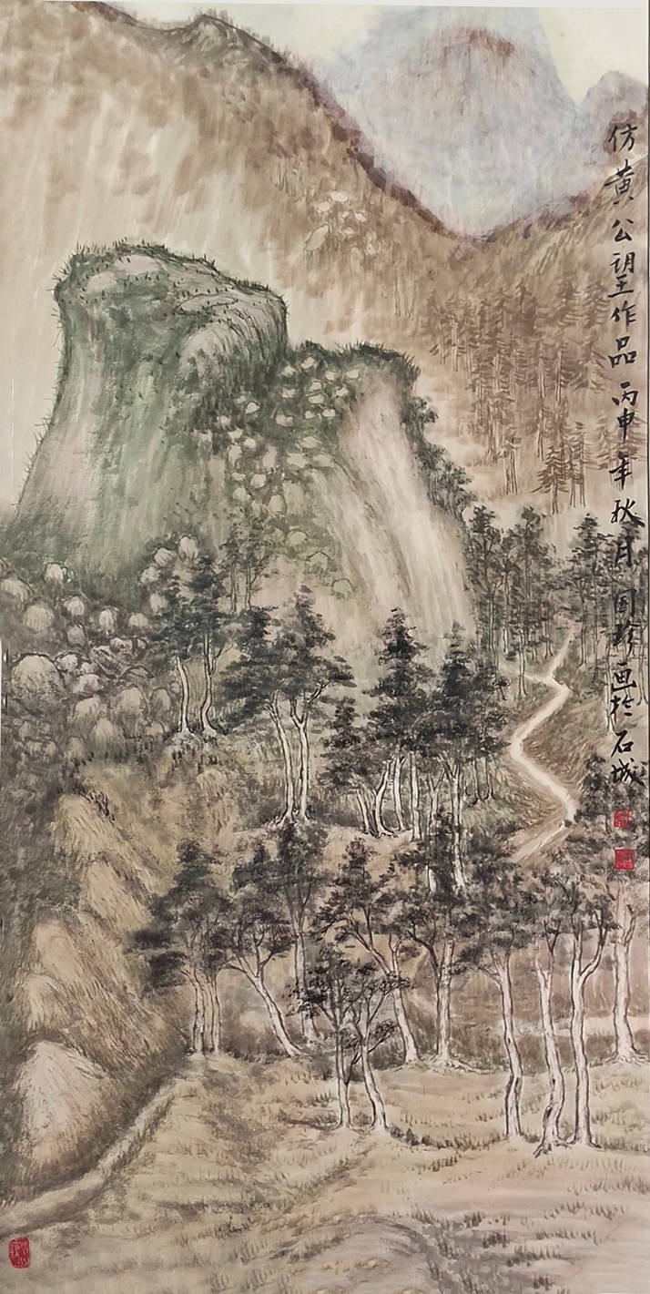 他笔下的山川,既有崇山峻岭的雄伟壮观,又有溪流潺潺的柔美细腻.