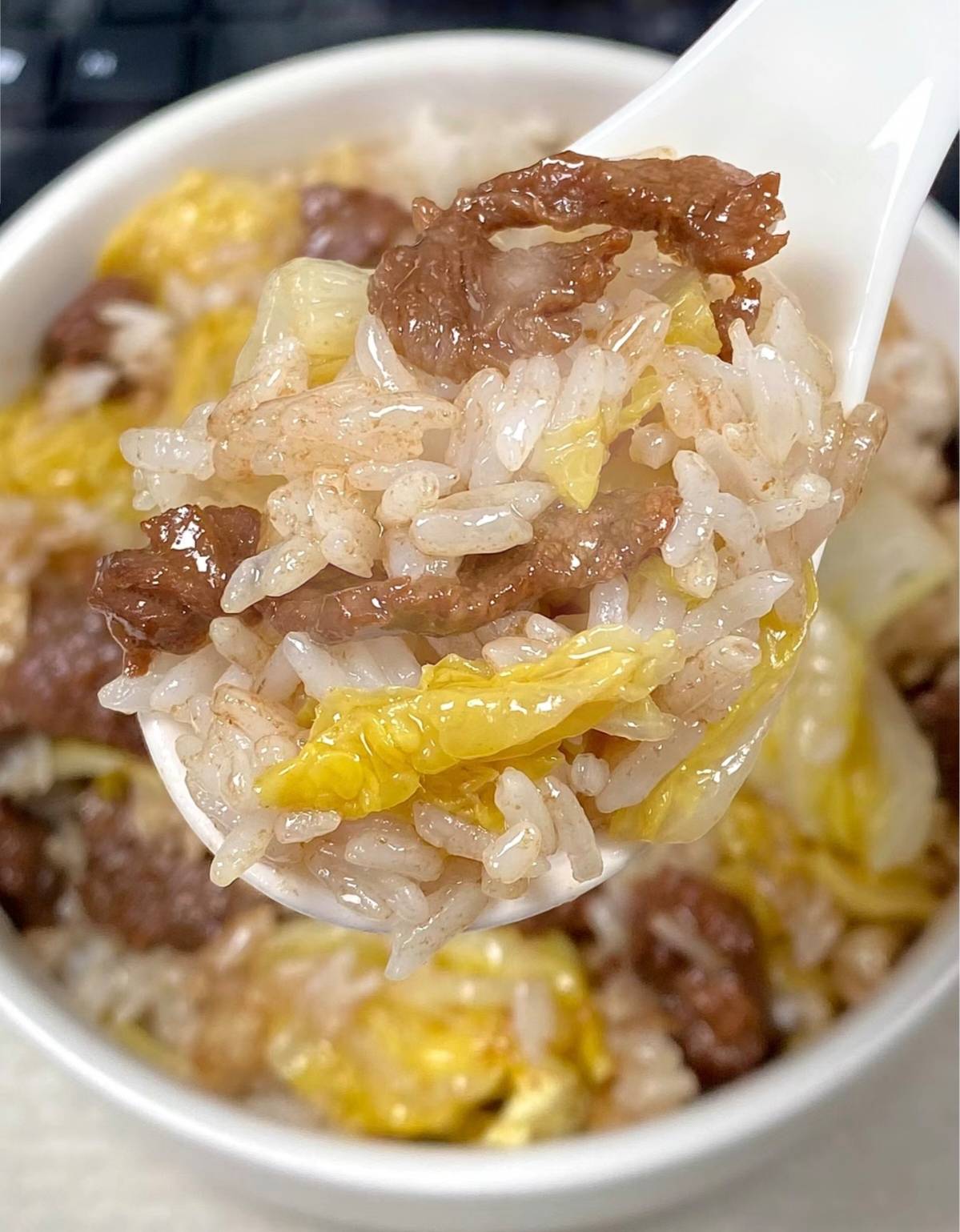 牛肉娃娃菜拌米饭