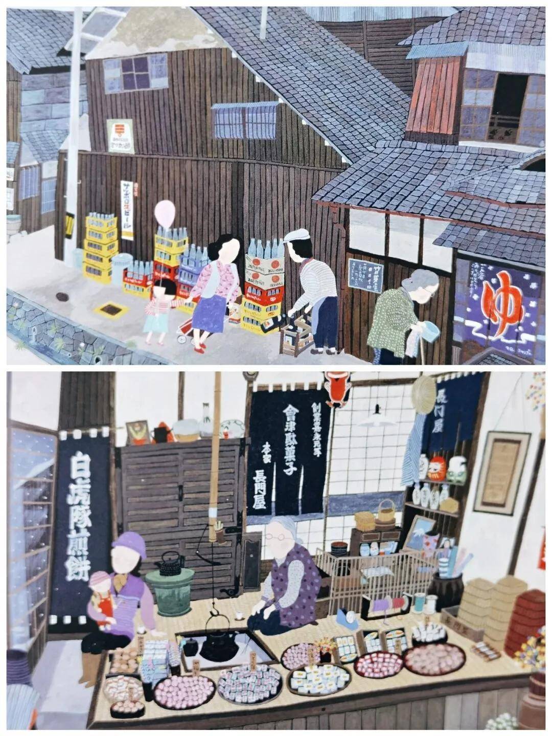 日本画家,平面设计师原田泰治:山野村落,浪漫点滴