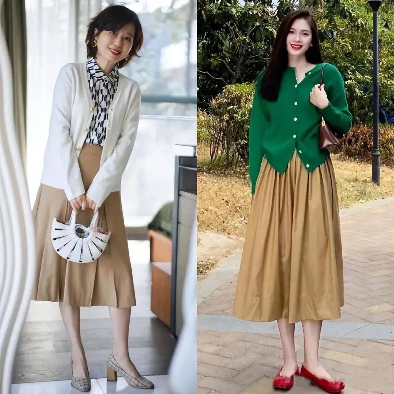 为什么劝40 女人少穿t恤,多穿奶奶衫 裙子?素人示范给你答案