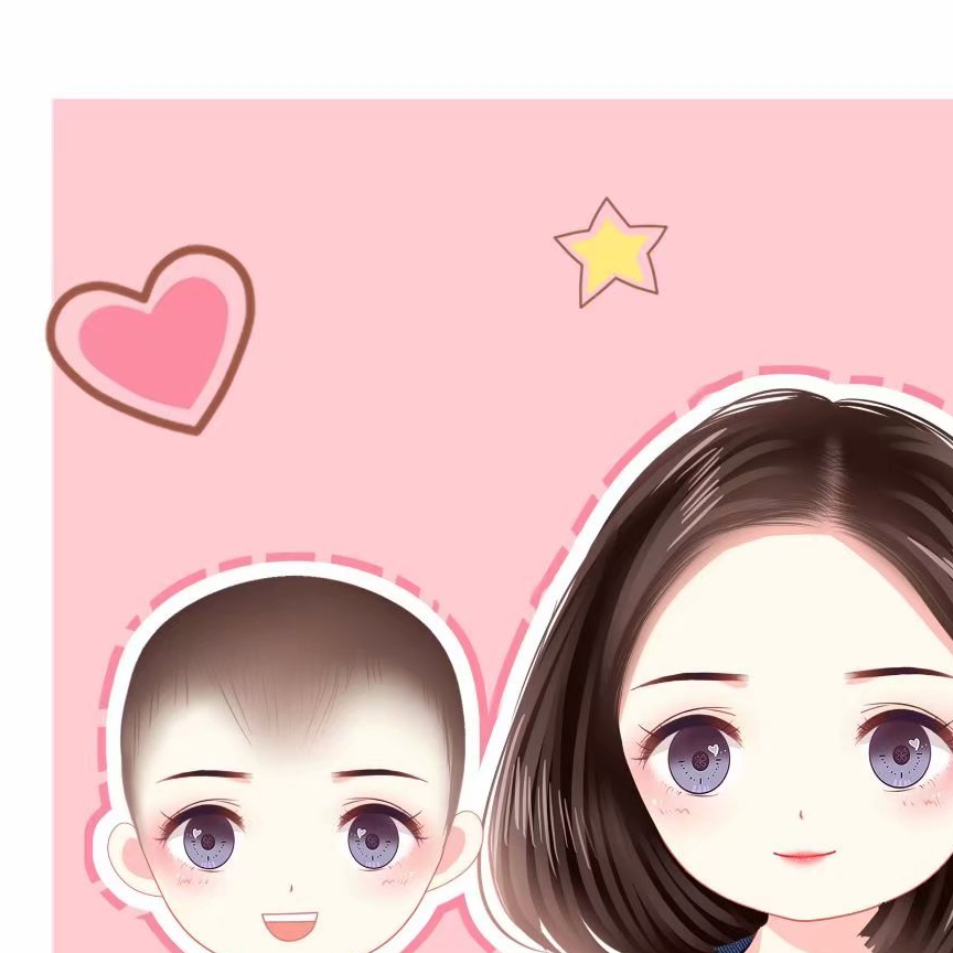 原创            送给妈妈的特别礼物，超有爱的母子头像设计，喜欢吗？-母子头像亲子卡通