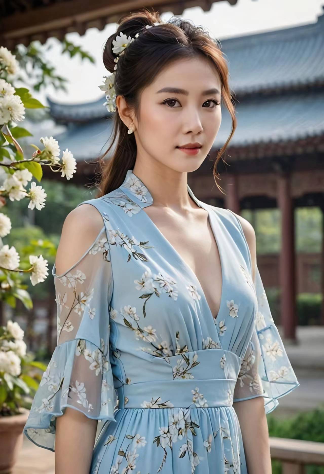 清丽淡雅,文静婀娜的淑女