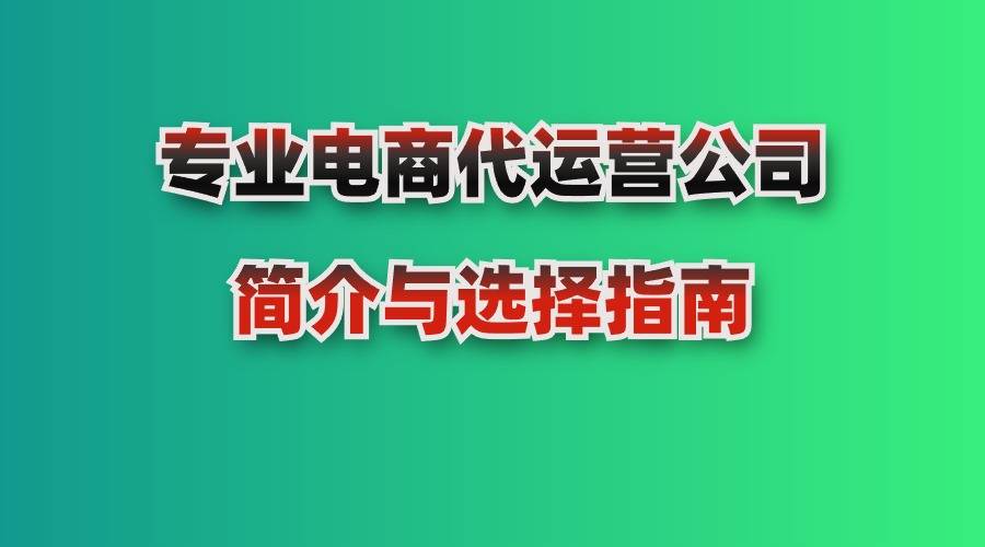 专业电商代运营公司简介与选择指南