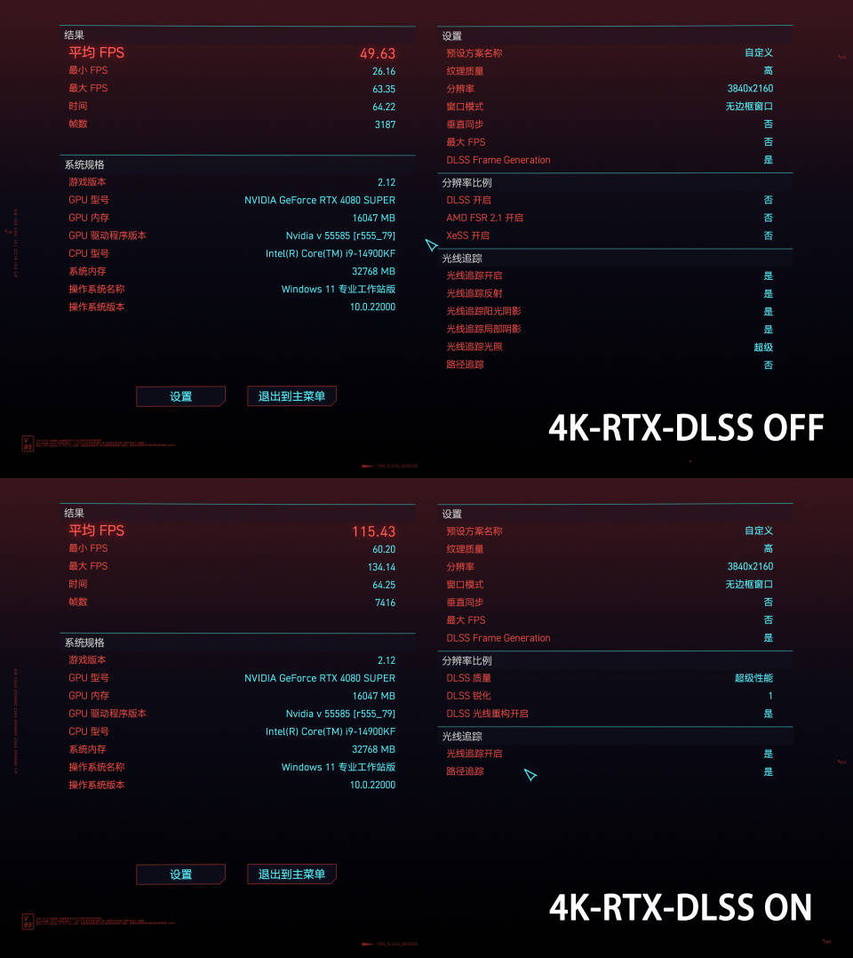 未开启dlss时平均帧数46帧,开启dlss 功能后平均帧数74 帧;「shadow