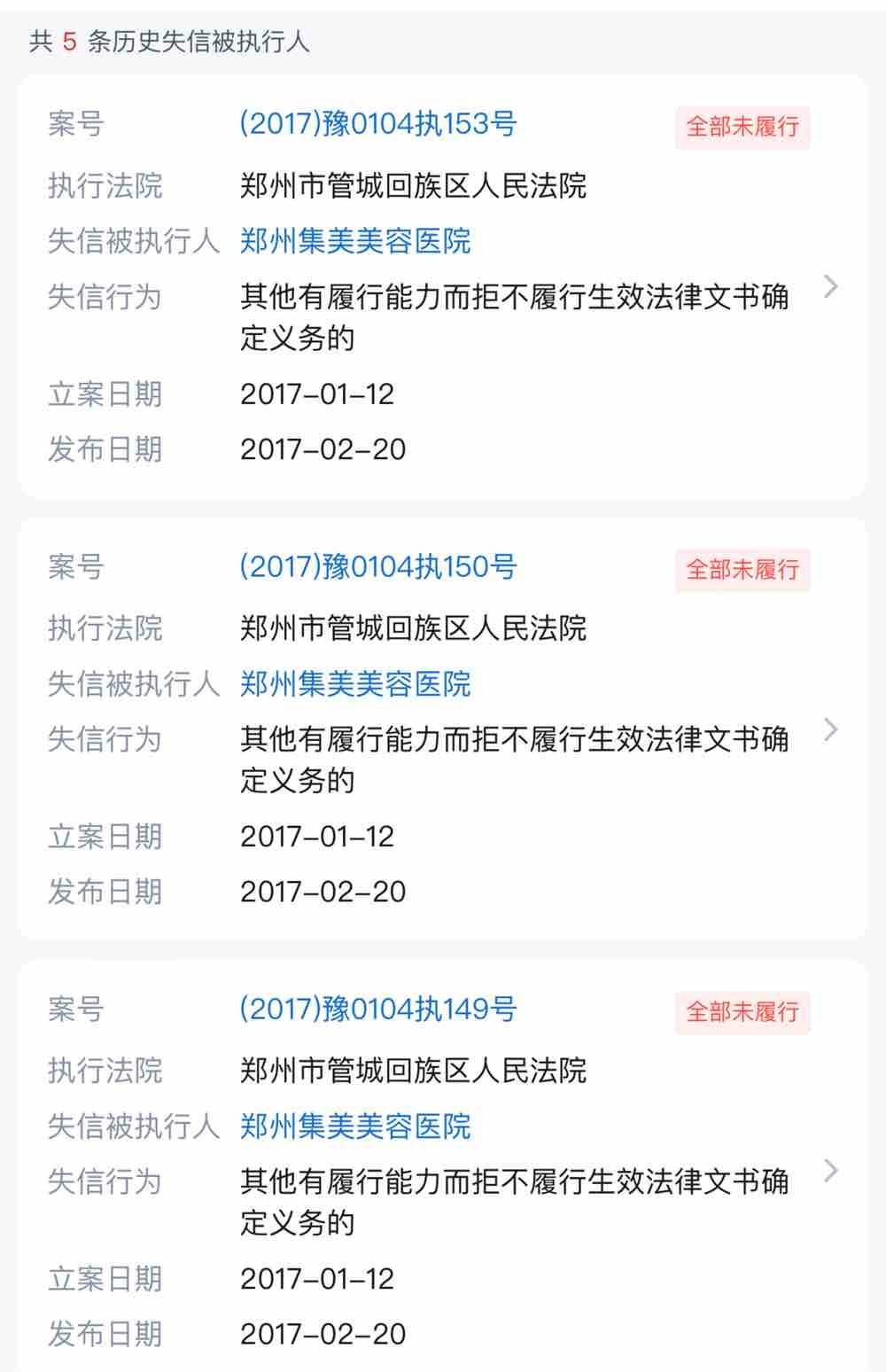 曾因失信被执行 饿极了的郑州集美美容医院你还敢去吗?(图3)