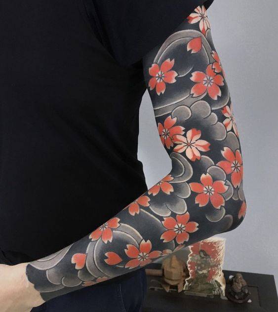樱花臂纹身 图案图片 乌鲁木齐花臂纹身