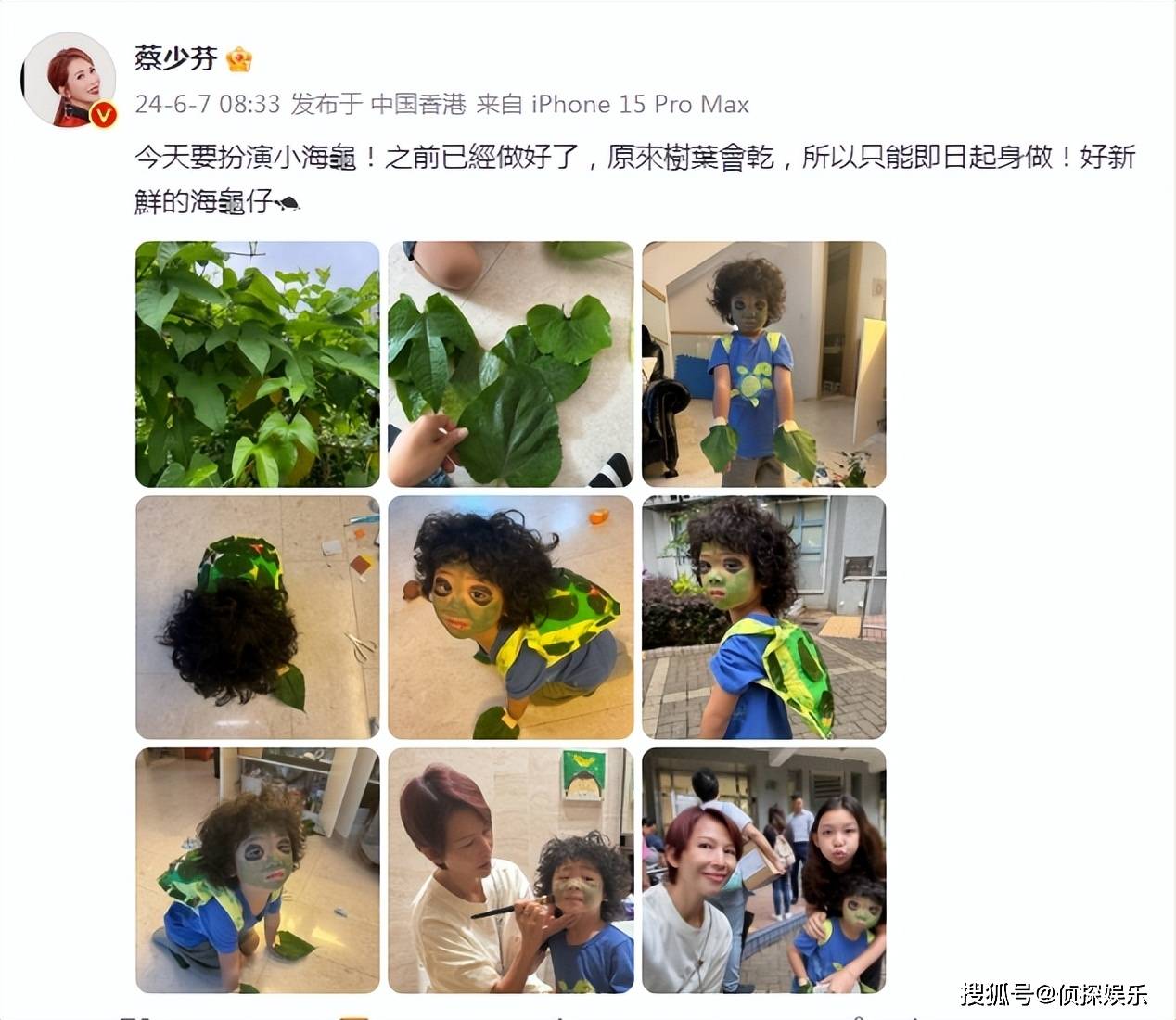 扮海龟,娘娘亲手为宝贝做造型,鱼蛋满脸彩绘超萌_妈妈_小家伙_表情