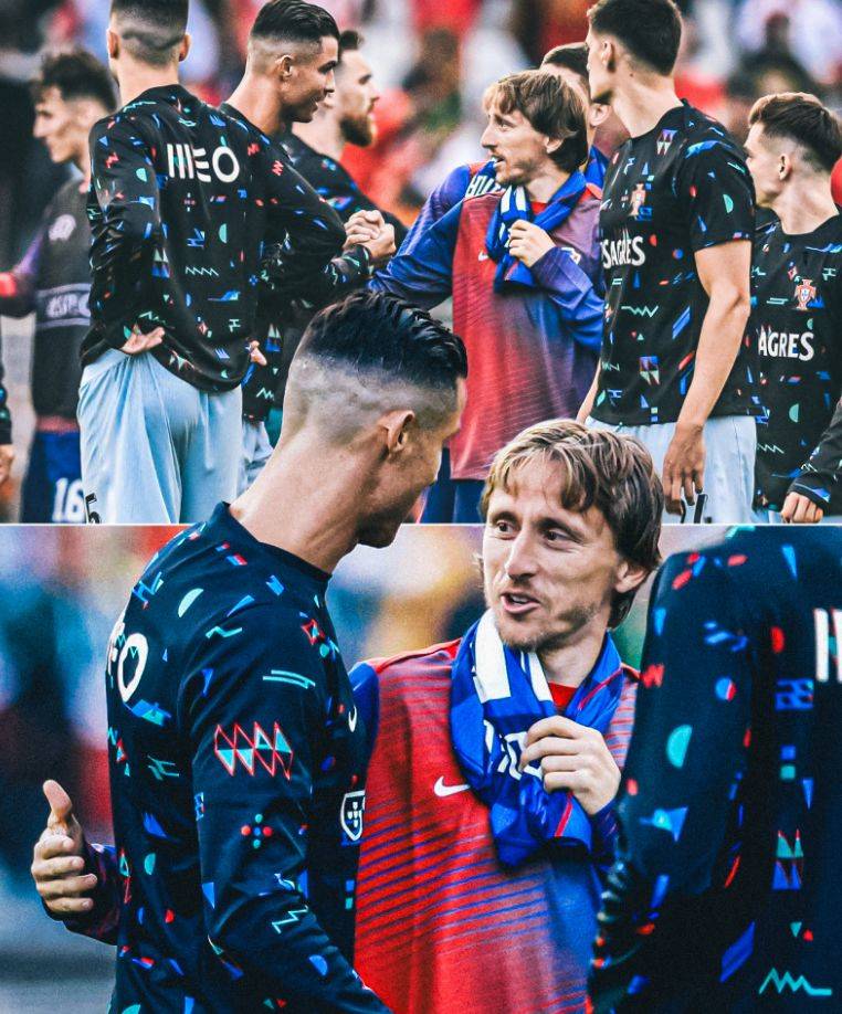 39岁c罗38岁魔笛握手 相拥,轻拍胸部:我们的青春啊!