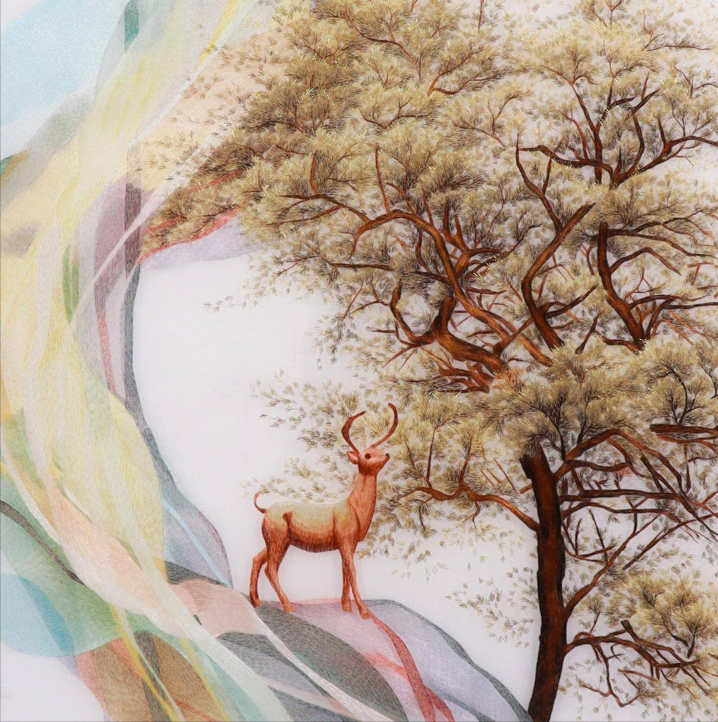 "三画进家,福来财旺",这些手工刺绣装饰画挂玄关,你家没理由不富贵