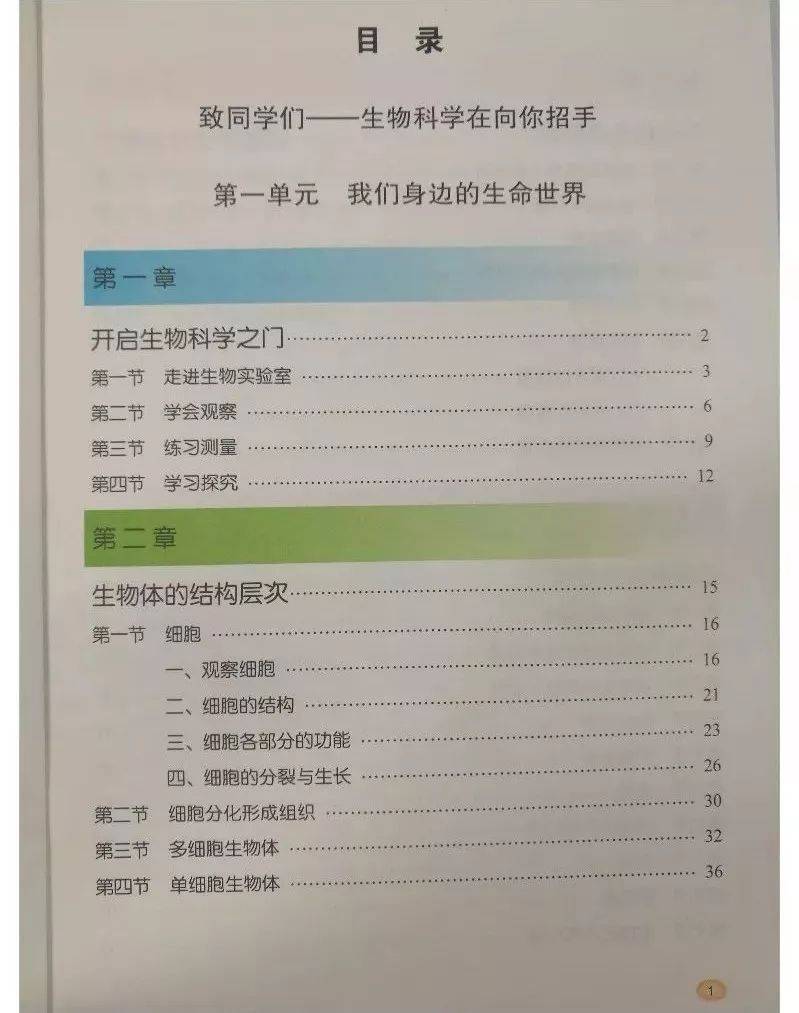 2024新冀少版七年级生物上册电子课本(最新高清版)