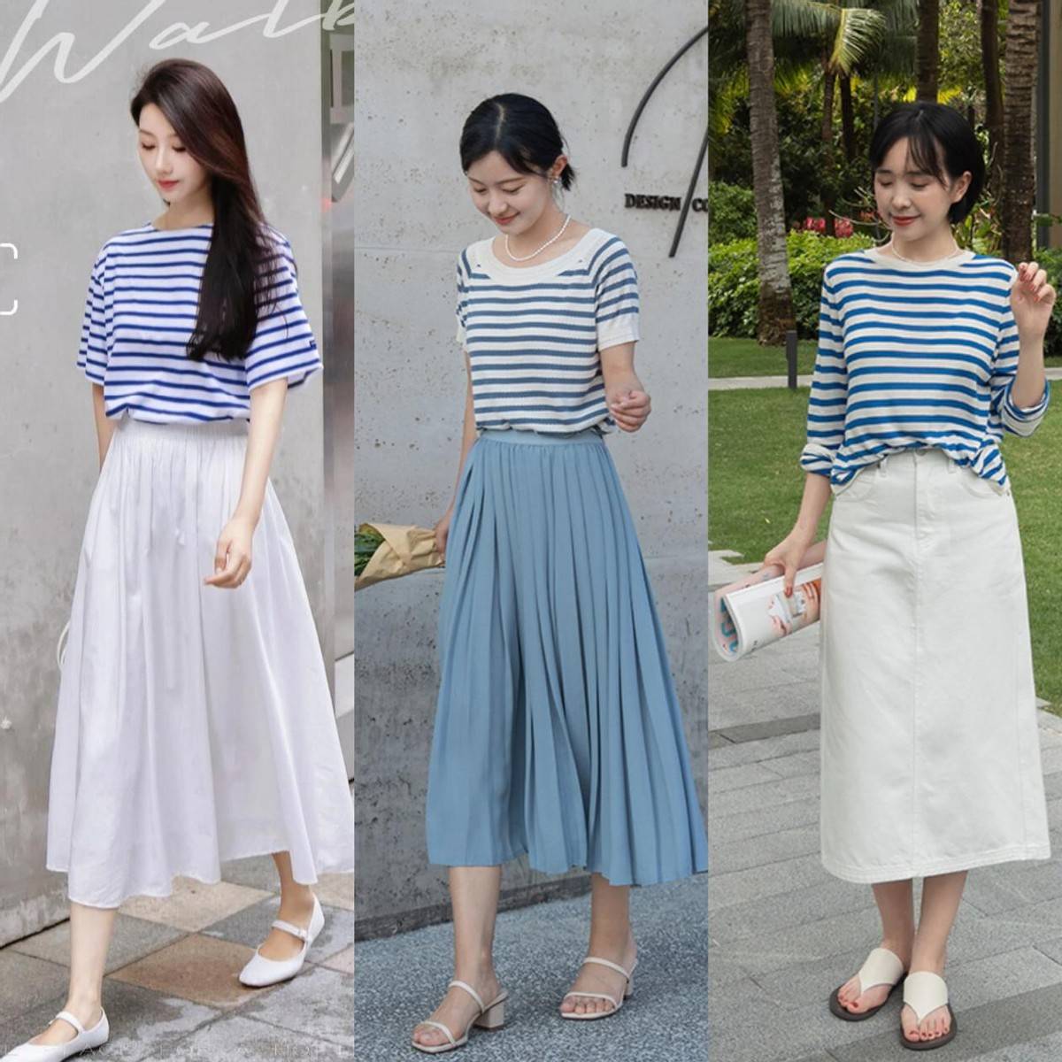 40 女生穿搭要避免土俗,"短袖 半身裙",夏天这样穿搭最高级!