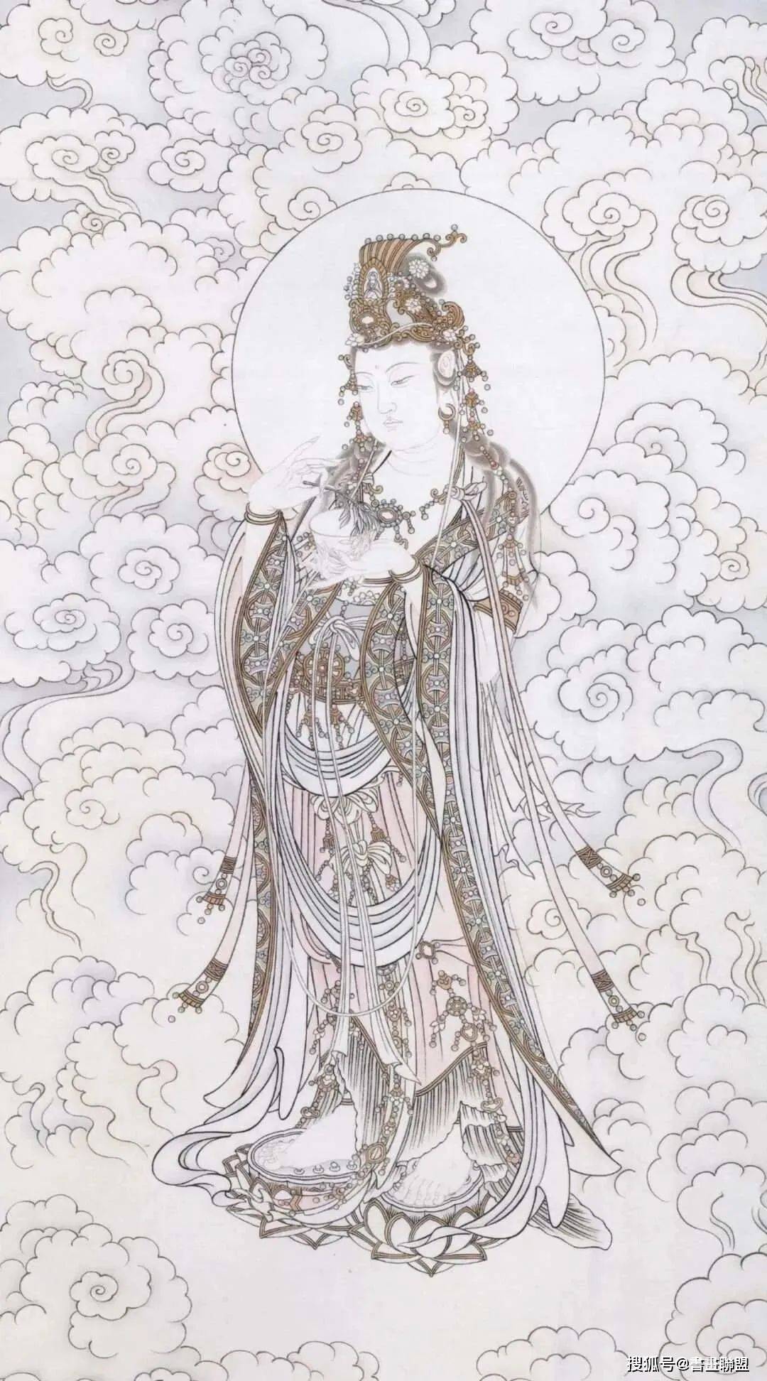 工笔《杨枝观音》画法步骤详解